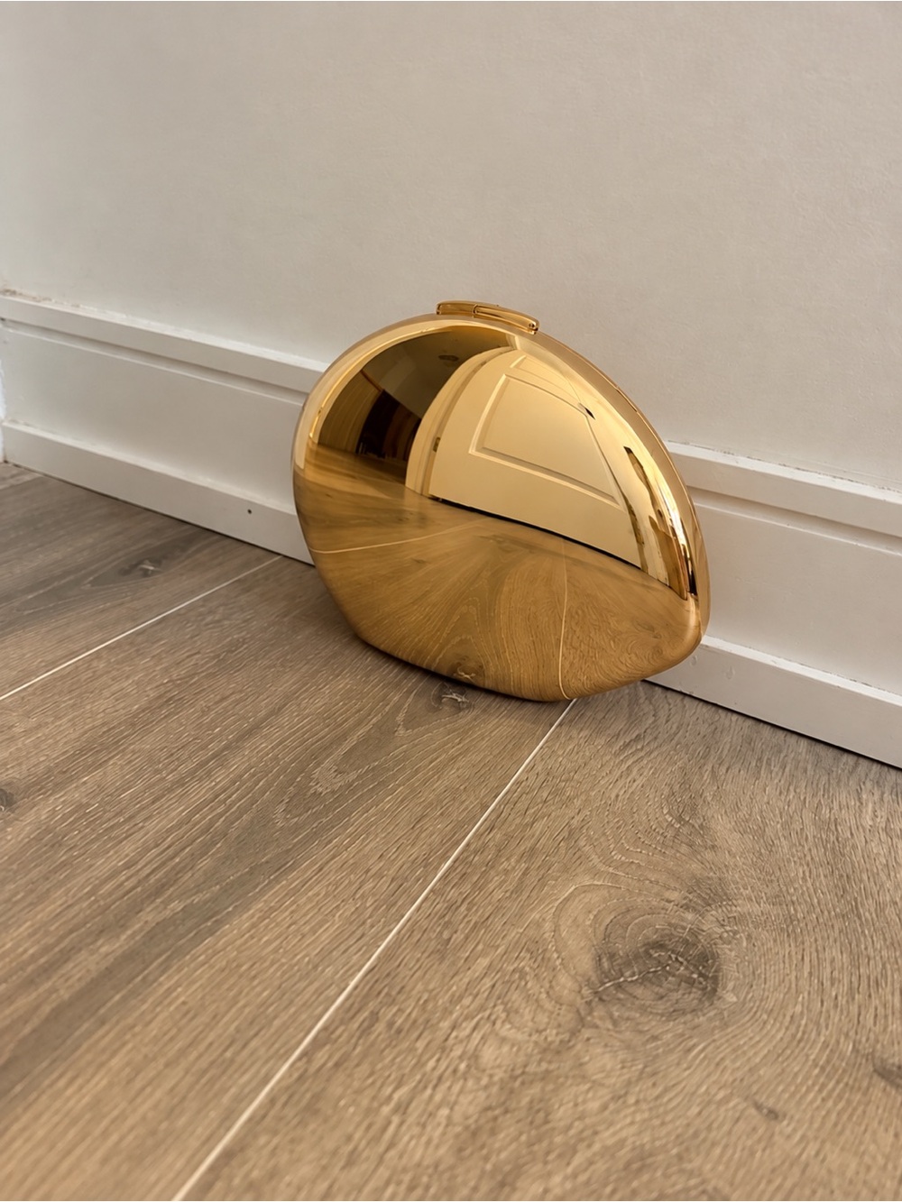 Fashion Nova Gold Metallic Egg Clutch